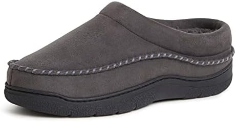 Dearfoams Men's Thompson Memory Foam Clog Slipper for Comfortable Indoor/Outdoor Use, Durable Non-Slip Soles, Perfect fo