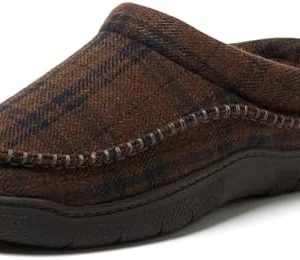Dearfoams Men's Thompson Memory Foam Clog Slipper for Comfortable Indoor/Outdoor Use, Durable Non-Slip Soles, Perfect fo