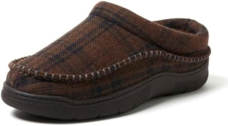 Dearfoams Men's Thompson Memory Foam Clog Slipper for Comfortable Indoor/Outdoor Use, Durable Non-Slip Soles, Perfect fo
