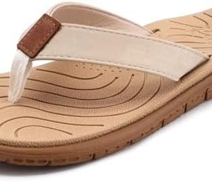 KuaiLu Women's Comfortable Casual Flip Flops with Arch Support - Lightweight Non-Slip Yoga Mat Sandals for Summer Beach