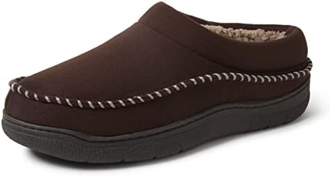 Dearfoams Men's Thompson Memory Foam Clog Slipper for Comfortable Indoor/Outdoor Use, Durable Non-Slip Soles, Perfect fo