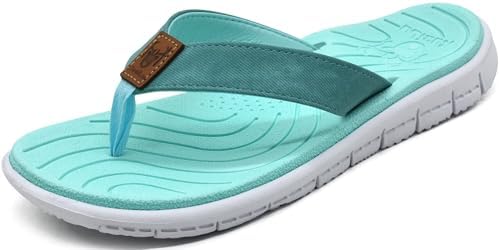 KuaiLu Women's Comfortable Casual Flip Flops with Arch Support - Lightweight Non-Slip Yoga Mat Sandals for Summer Beach