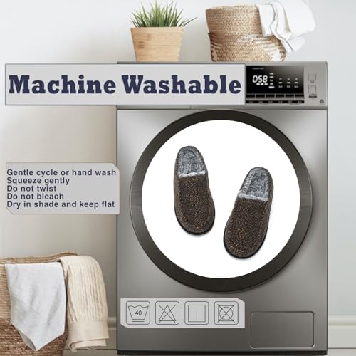 Cozylook Men's Slip-on Slippers | Memory Foam Indoor/Outdoor Moccasins | Non-Slip Sole, Soft Plush Lining | Comfortable