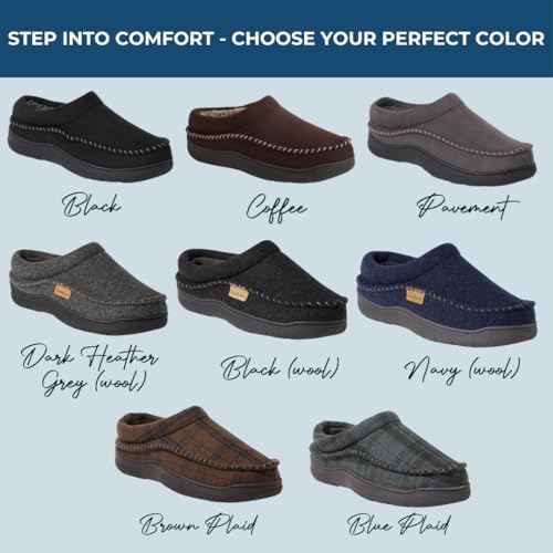Dearfoams Men's Thompson Memory Foam Clog Slipper for Comfortable Indoor/Outdoor Use, Durable Non-Slip Soles, Perfect fo