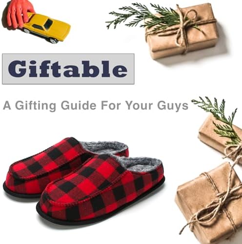 Cozylook Men's Slip-on Slippers | Memory Foam Indoor/Outdoor Moccasins | Non-Slip Sole, Soft Plush Lining | Comfortable