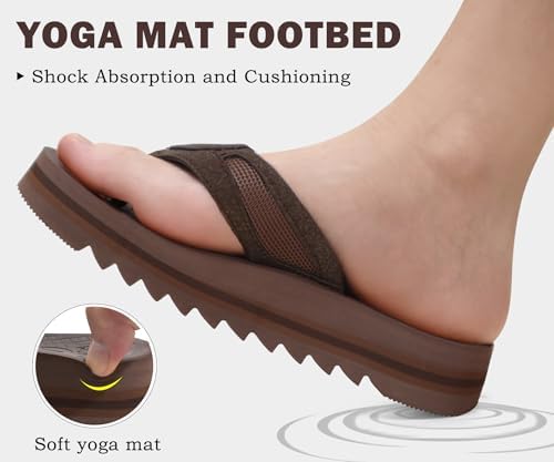 ONCAI Men's Orthotic Flip Flops with Arch Support - Comfortable Summer Slide Sandals for Men with Soft Rubber Soles (US