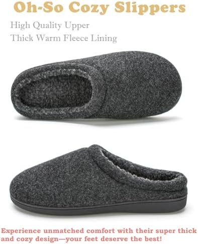 Cozyone Men's Memory Foam Slippers - Warm Indoor Outdoor House Shoes with Plush Lining & Non-Slip Sole - Sizes 7-14