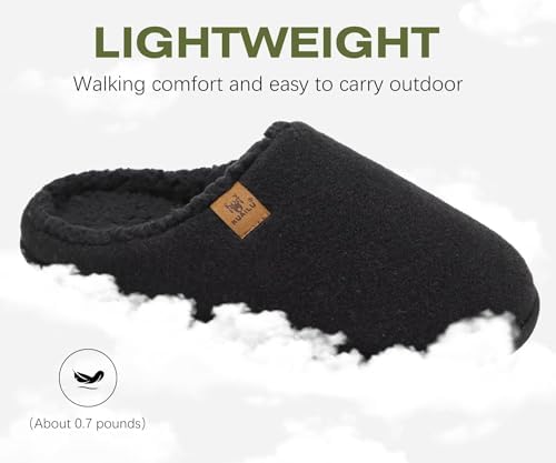 KuaiLu Memory Foam Slippers for Men | Comfy Plush Lining | Casual Slip-On for Indoor & Outdoor Use | Comfortable Bedroom