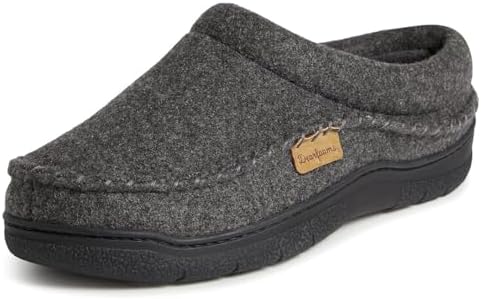Dearfoams Men's Thompson Memory Foam Clog Slipper for Comfortable Indoor/Outdoor Use, Durable Non-Slip Soles, Perfect fo
