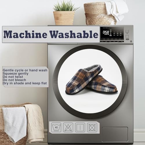 Cozylook Men's Slip-on Slippers | Memory Foam Indoor/Outdoor Moccasins | Non-Slip Sole, Soft Plush Lining | Comfortable