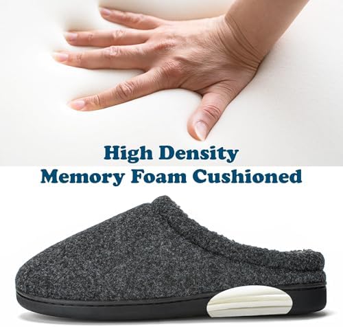 Cozyone Men's Memory Foam Slippers - Warm Indoor Outdoor House Shoes with Plush Lining & Non-Slip Sole - Sizes 7-14