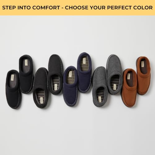 Dearfoams Men's Thompson Memory Foam Clog Slipper for Comfortable Indoor/Outdoor Use, Durable Non-Slip Soles, Perfect fo
