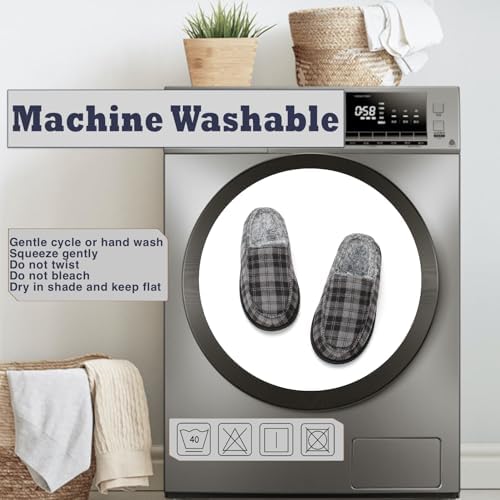 Cozylook Men's Slip-on Slippers | Memory Foam Indoor/Outdoor Moccasins | Non-Slip Sole, Soft Plush Lining | Comfortable