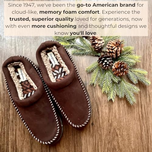 Dearfoams Men's Thompson Memory Foam Clog Slipper for Comfortable Indoor/Outdoor Use, Durable Non-Slip Soles, Perfect fo