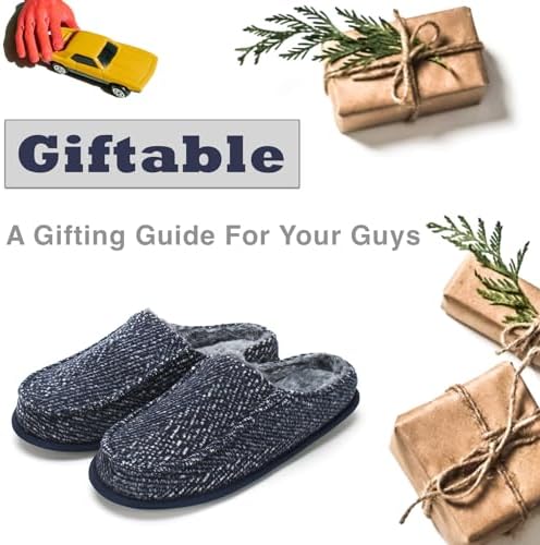 Cozylook Men's Slip-on Slippers | Memory Foam Indoor/Outdoor Moccasins | Non-Slip Sole, Soft Plush Lining | Comfortable