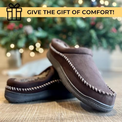 Dearfoams Men's Thompson Memory Foam Clog Slipper for Comfortable Indoor/Outdoor Use, Durable Non-Slip Soles, Perfect fo