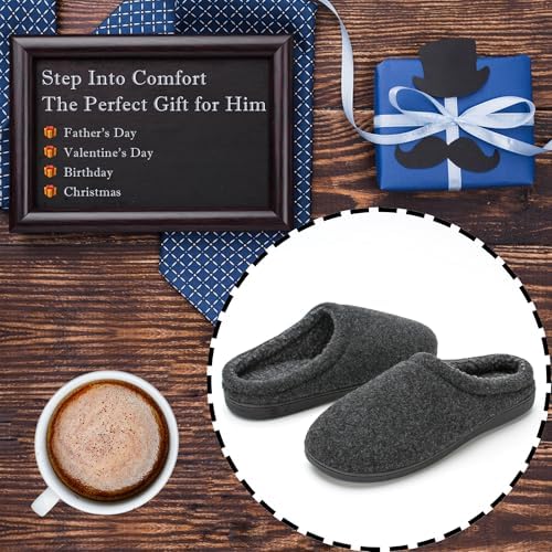 Cozyone Men's Memory Foam Slippers - Warm Indoor Outdoor House Shoes with Plush Lining & Non-Slip Sole - Sizes 7-14