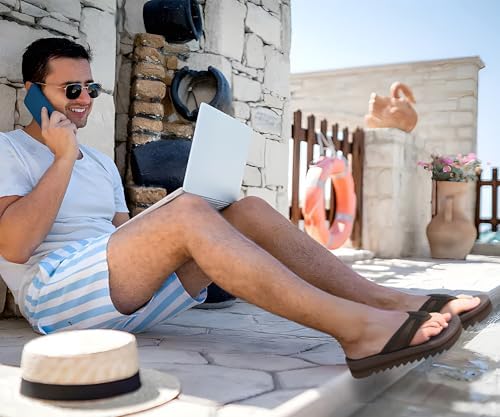 ONCAI Men's Orthotic Flip Flops with Arch Support - Comfortable Summer Slide Sandals for Men with Soft Rubber Soles (US