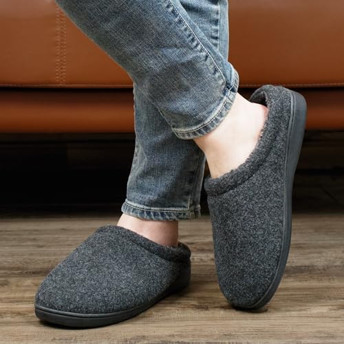 Cozyone Men's Memory Foam Slippers - Warm Indoor Outdoor House Shoes with Plush Lining & Non-Slip Sole - Sizes 7-14