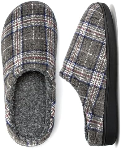 Cozyone Men's Memory Foam Slippers - Warm Indoor Outdoor House Shoes with Plush Lining & Non-Slip Sole - Sizes 7-14
